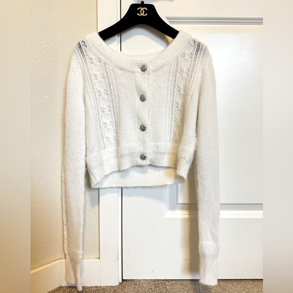 Chanel creme cashmere cardigan